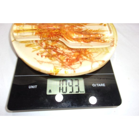 1970's MCM Lucite Trivet/Hot Plate and Spoon Rest w/ Wheat? Decor 8 3/4" & 6 1/2 - Picture 10 of 10